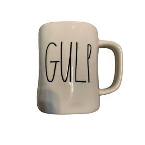 Rae Dunn Coffee Mug, 18oz cup, white “GULP”